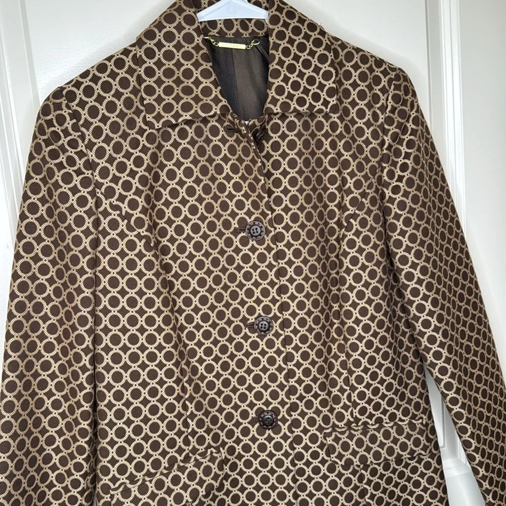 Sigrid Olsen Long Blazer Single Breasted Brown Gold Vintage - Picture 7 of 17